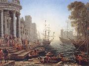 Claude Lorrain Seaport with the embarkation of Saint Ursula Spain oil painting artist